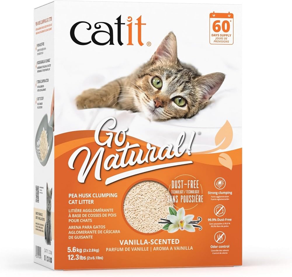 Pea Husk Clumping Cat Litter, Vanilla