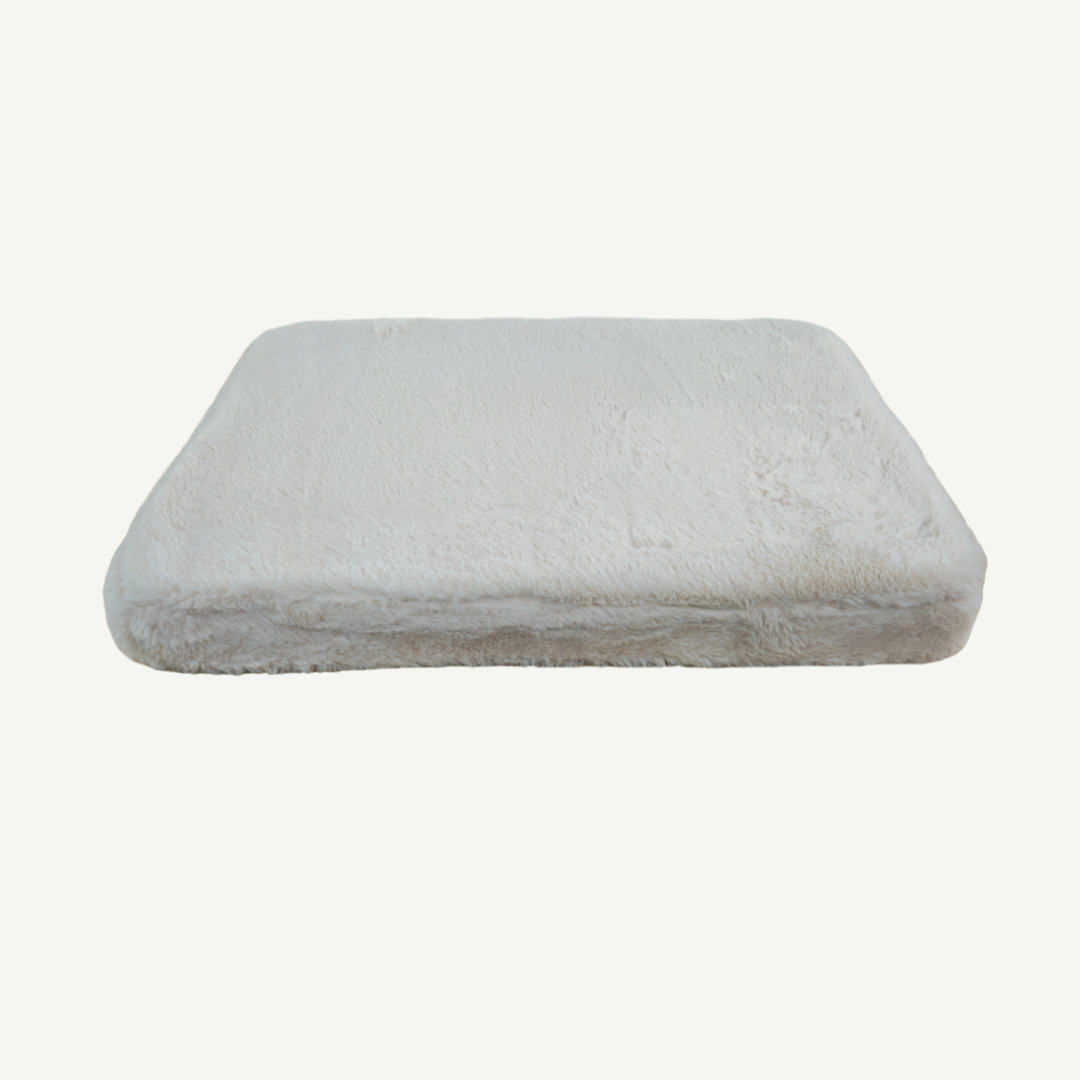 Rectangular gray pillow on a white background
