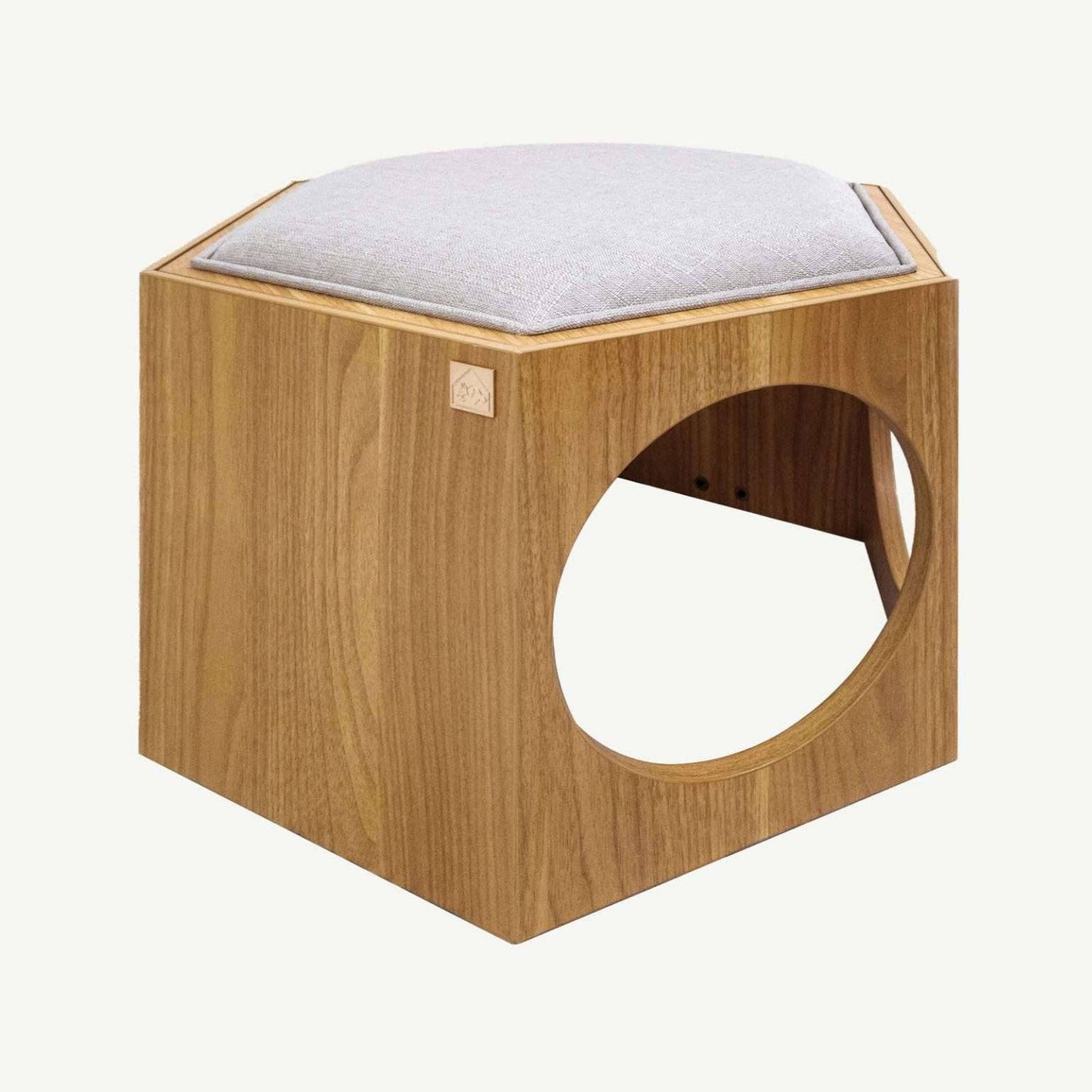 Suki Cat Stool and Shelf cat furniture from Floof Pet Products on a neutral background