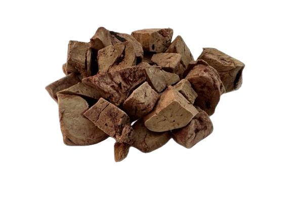 Freeze-Dried Beef Liver Chunks dog treats from Floof Pet Products on a neutral background