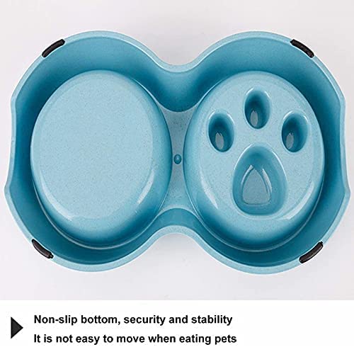 Double Slow Feeder Food and Water Bowls for Pets