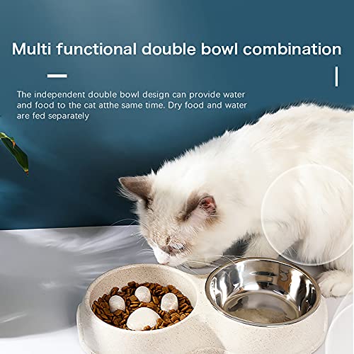 Double Slow Feeder Food and Water Bowls for Pets