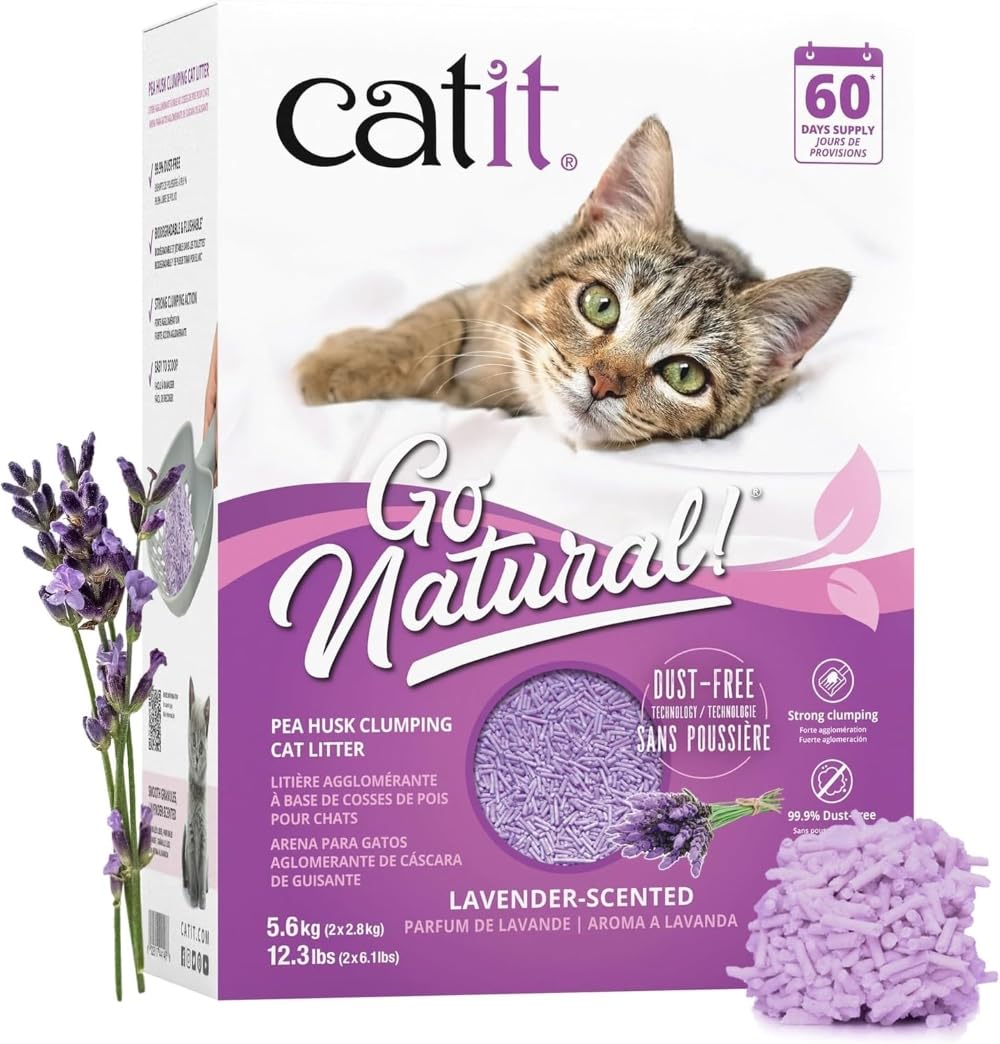 Pea Husk Clumping Cat Litter, Lavender