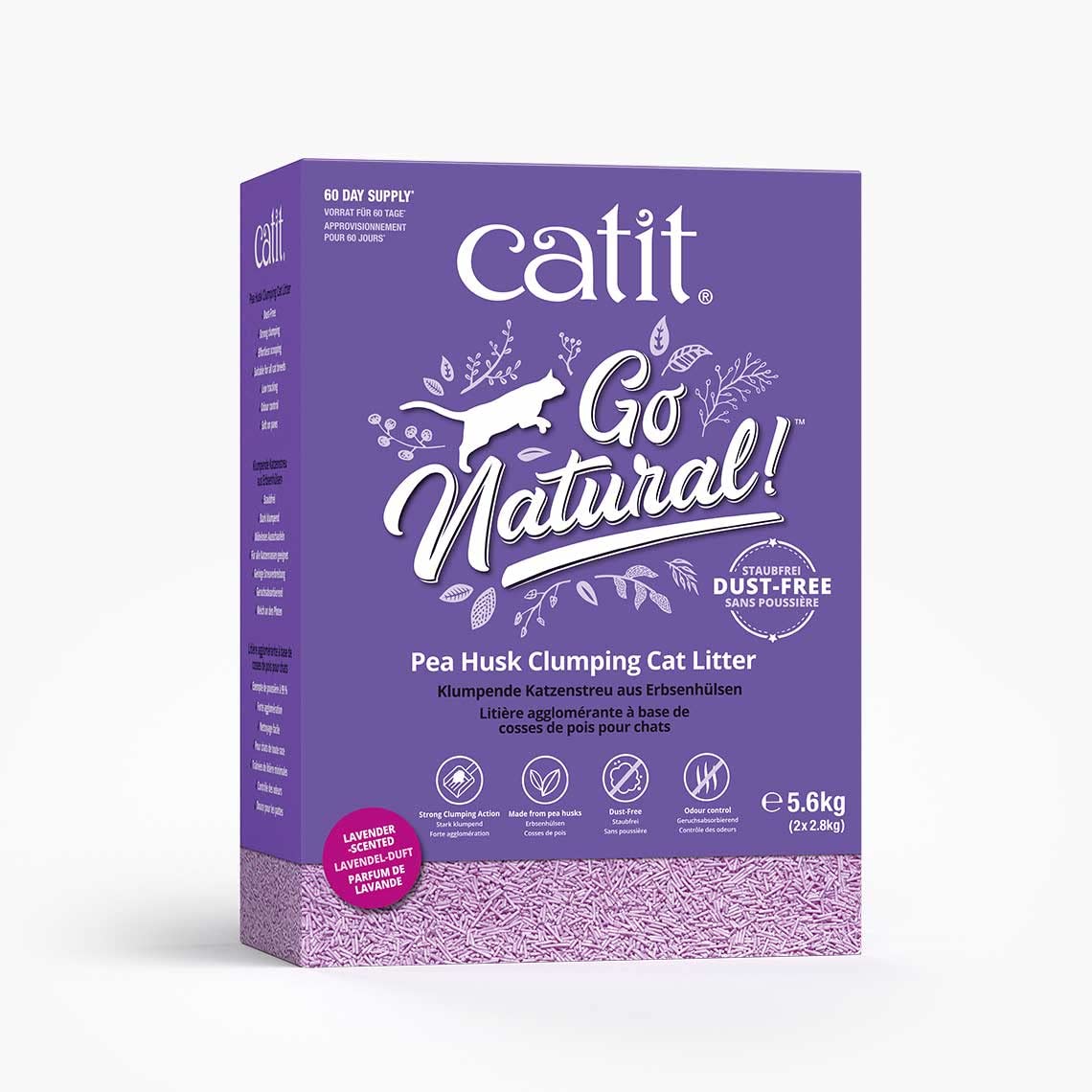 Pea Husk Clumping Cat Litter, Lavender