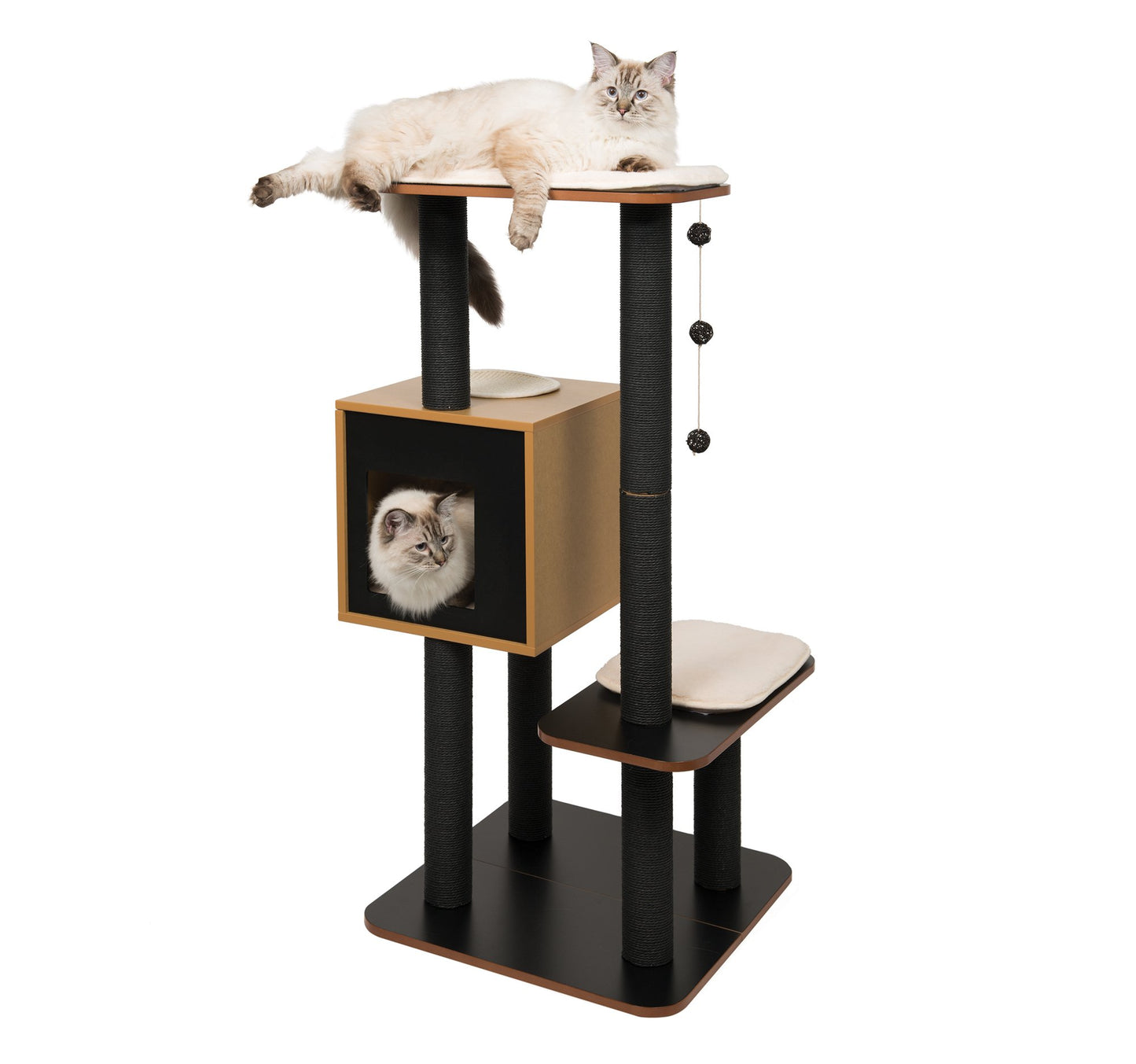 Black Wooden Cat Tree Furniture