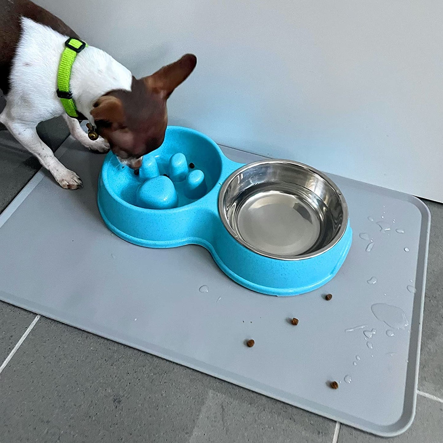 Double Slow Feeder Food and Water Bowls for Pets