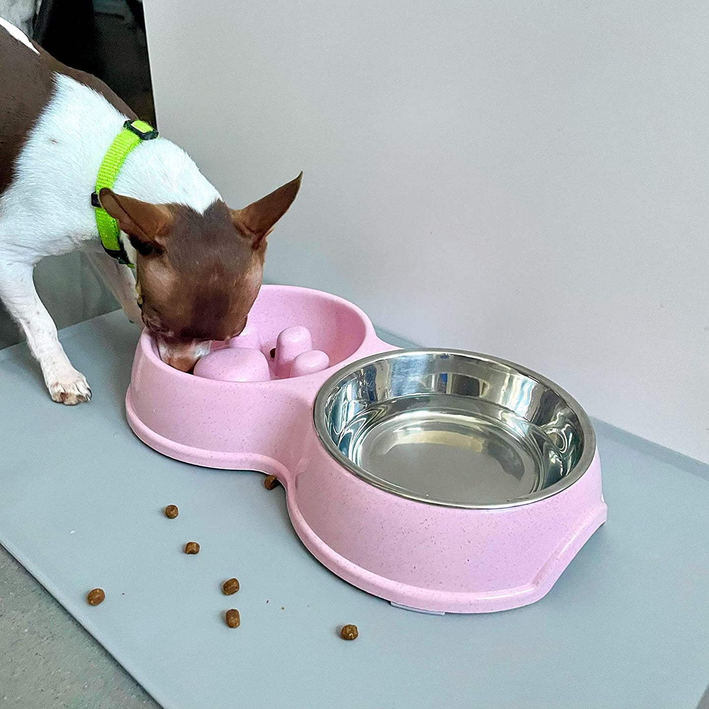 Double Slow Feeder Food and Water Bowls for Pets