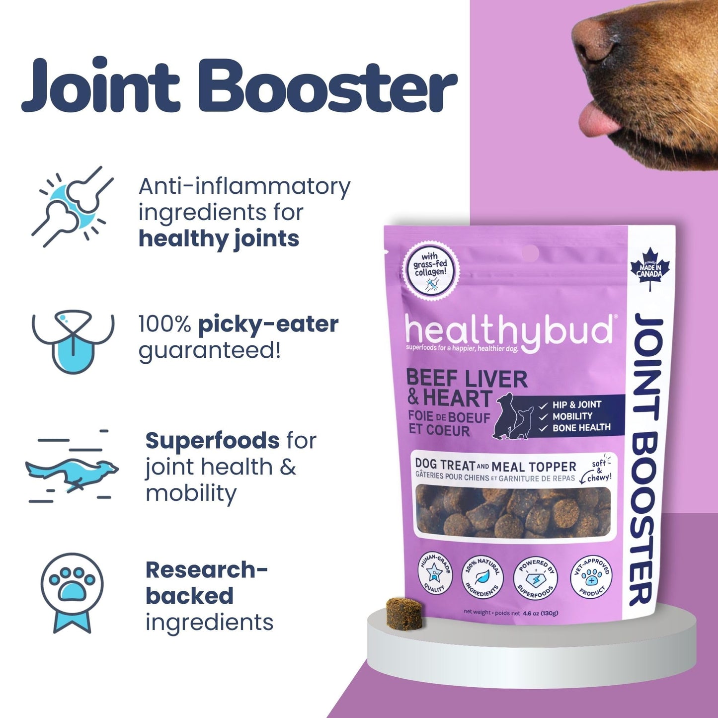 Soft Beef Liver Hip and Joint Supplement Dog Treats