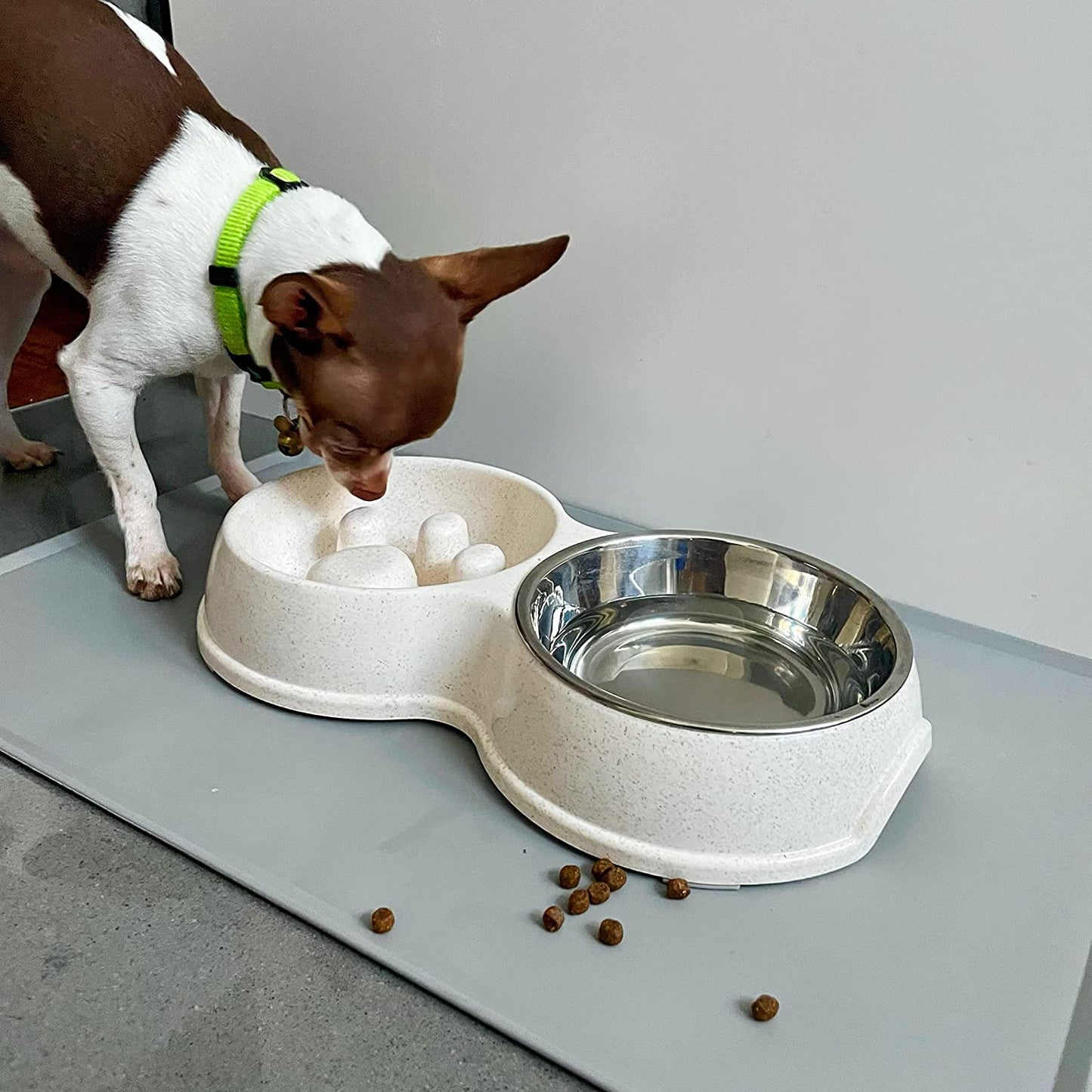 Double Slow Feeder Food and Water Bowls for Pets