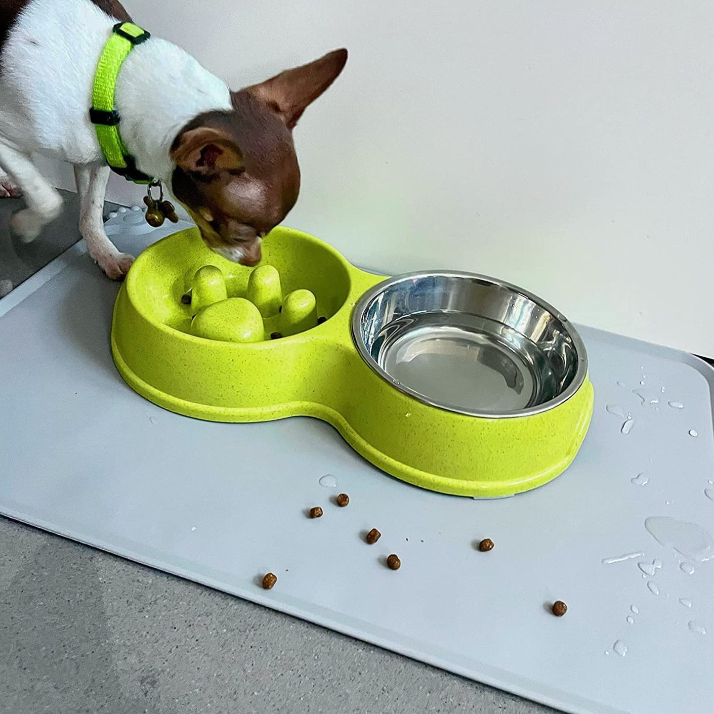 Double Slow Feeder Food and Water Bowls for Pets