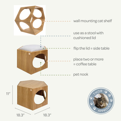 Suki Cat Stool and Shelf