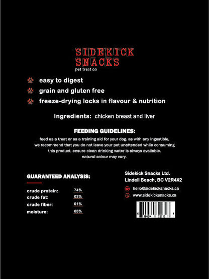 Freeze-Dried Chicken Chunks Pet Treats dog treats from Floof Pet Products on a neutral background