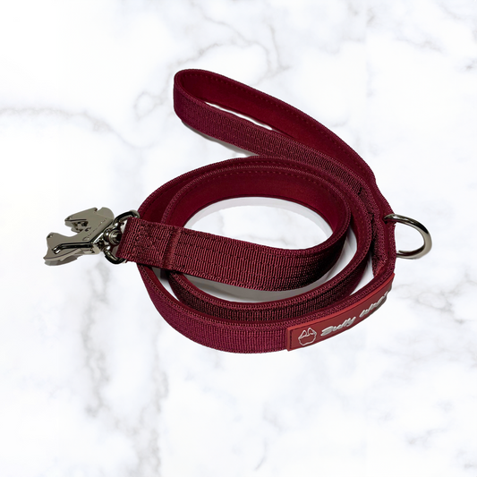 red tactical leash with frog clip