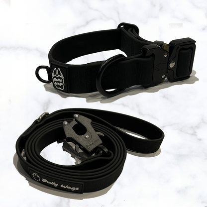 Waterproof Collar & Leash Set dog collar & leash from Floof Pet Products on a neutral background