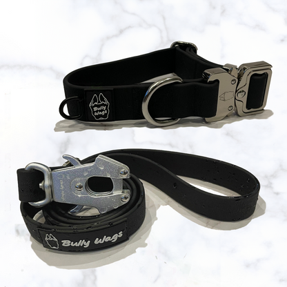 Waterproof Collar & Leash Set dog collar & leash from Floof Pet Products on a neutral background