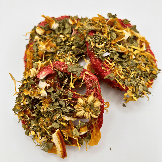 Two dried herb wreaths on a white background