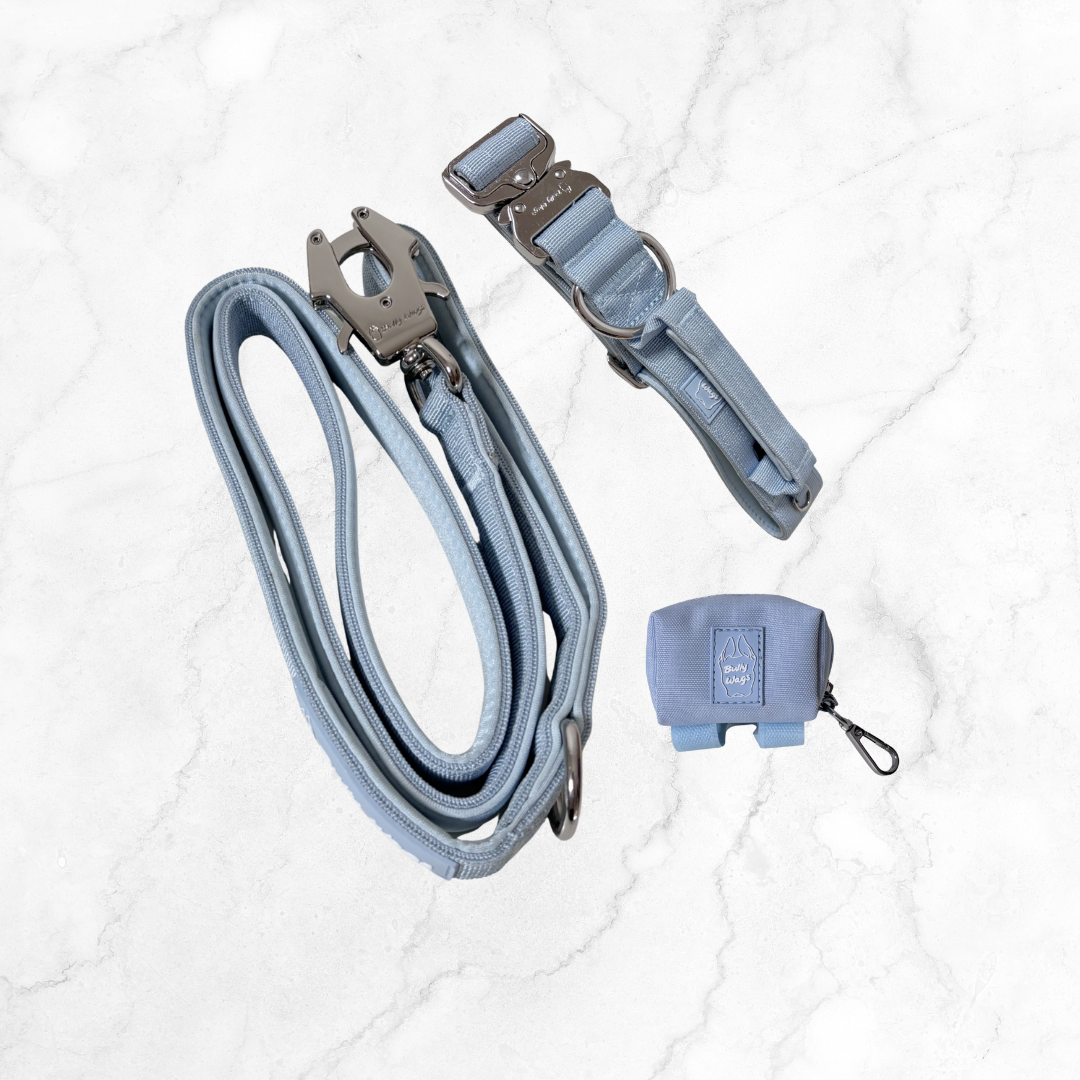 Tactical Collar with Handle, Leash, & Waste Bag Dispenser Set