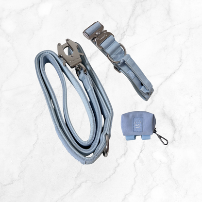 Tactical Collar with Handle, Leash, & Waste Bag Dispenser Set