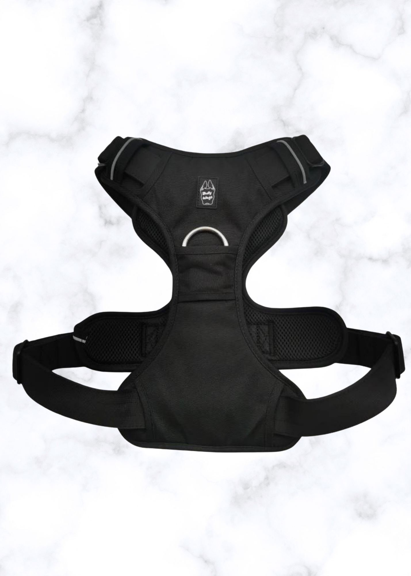 Heavy-Duty Everyday Harness - Black pet collars & harnesses from Floof Pet Products on a neutral background