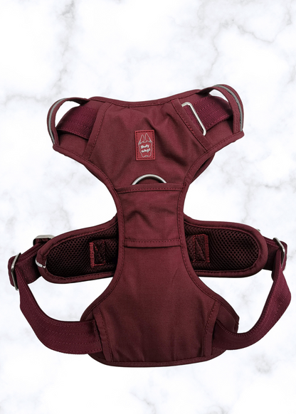 Heavy-Duty Everyday Harness - Cherry Wine pet collars & harnesses from Floof Pet Products on a neutral background