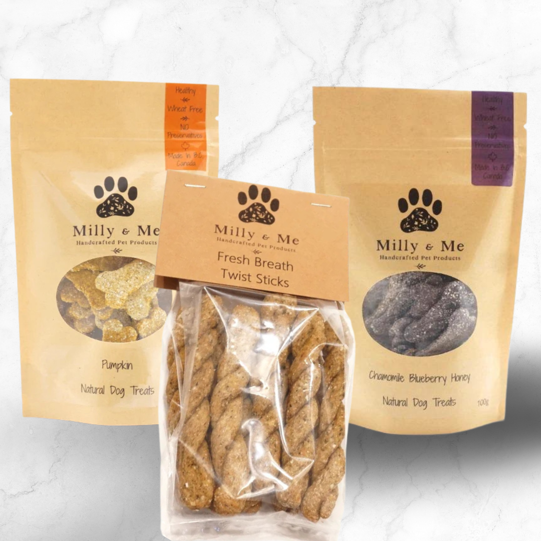 Happy Gut Trio Bundle: Pumpkin, Chamomile, Blueberry & Honey, and Fresh Breath Twists