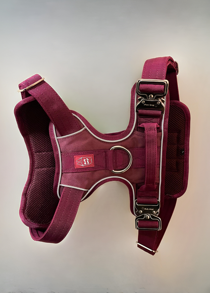 Heavy-Duty Everyday Harness - Cherry Wine pet collars & harnesses from Floof Pet Products on a neutral background