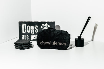 Black product with 'chewlulemon' branding on a white background