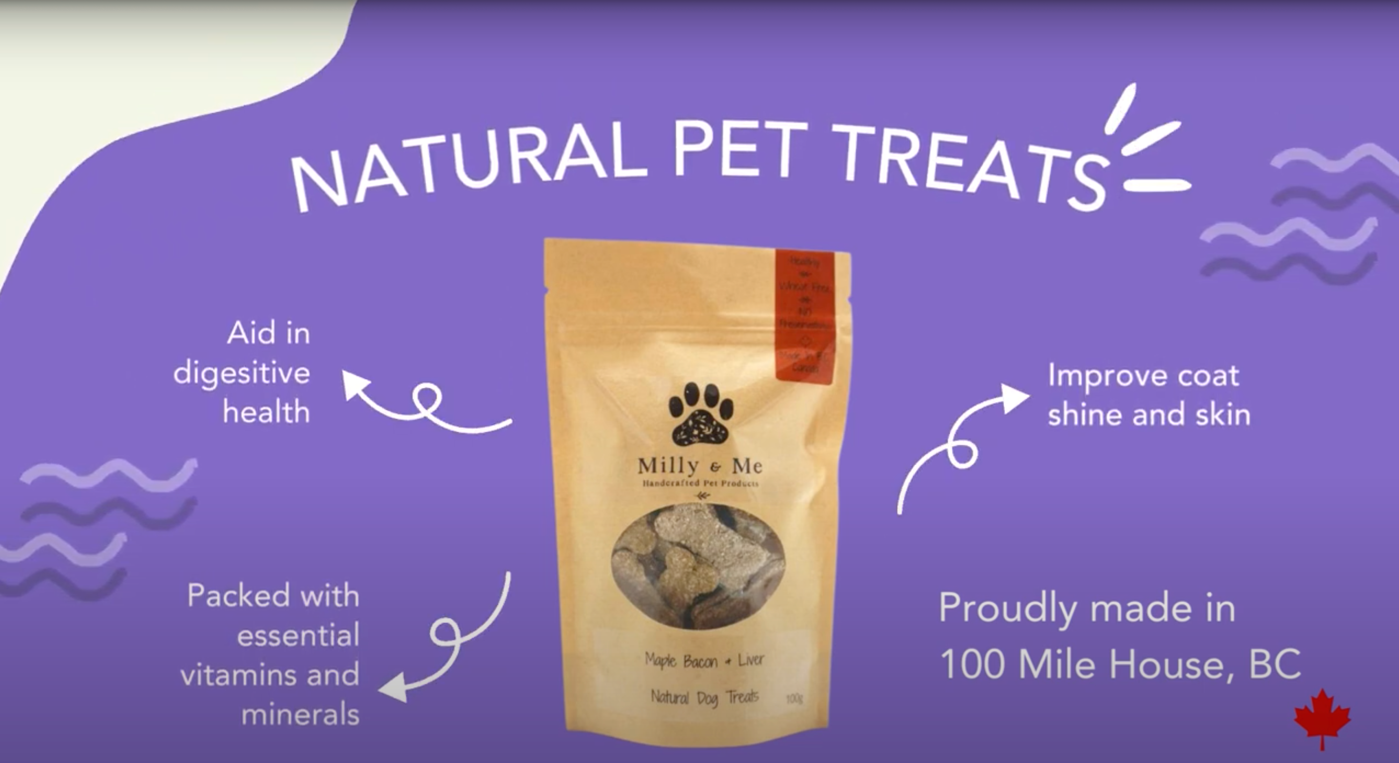 Load video: The is a video illustrating the benefits of Milly and Me Natural Pet Treats