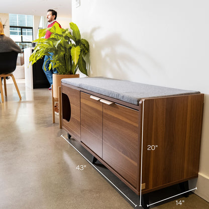 Tucker Shoe Cabinet cat furniture from Floof Pet Products on a neutral background